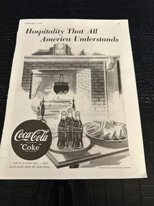 VINTAGE MAGAZINE AD #A9-079 COCA COLA SODA - FIREPLACE - Imagen 1 de 1