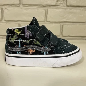 Toddler Vans Shoes Size 6.5C Slip On Double Straps Dinosaur Print Kids Baby - Picture 1 of 7