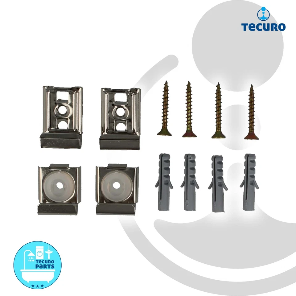 tecuro Spiegelklammern, Messing verchromt - schwere Ausführung