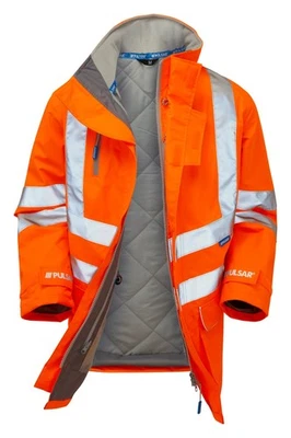 Pulsar PR502 Hi Vis Orange Storm Coat - Image 1 of 4