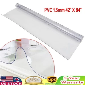 42 "X 84" Transparent Plastic Table Cover PVC Tablecloth Protector Pad Desk Mat  - Picture 1 of 11
