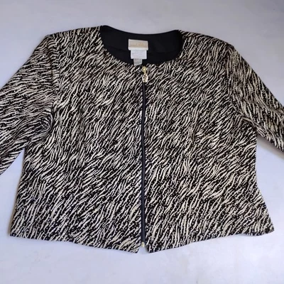 Joseph Ribkoff Jacket 16 Beaded Sparkle Full Zip Office Lagenlook Capsule Party - Image 1 of 4