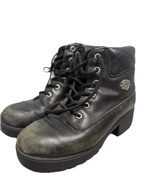 Botas de moto Harley-Davidson para mujer talla 10 botas negras de cuero 82034 Foto 1 de 4
