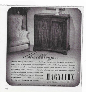 Magnavox Radio-Phonograph Stereo Wood Cabinet Living Room Music 1940 Print Ad - Picture 1 of 1