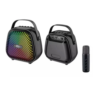 CASSA SPEAKER CON MICROFONO BLUETOOTH KARAOKE MINI RGB PORTATILE RICARICABILE - Foto 1 di 5