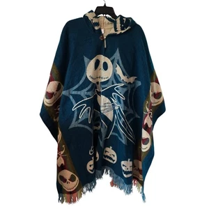 Nightmare Before Christmas Jack Skellington Poncho mit Kapuze Wollmischung grün - Bild 1 von 3