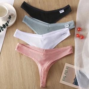 Womens Cotton G-String Thong Knickers Stretch Briefs Lingerie Underwear - Picture 1 of 15