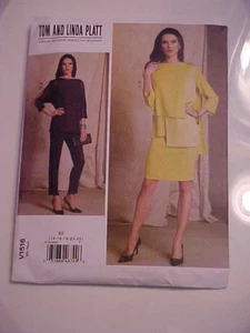 2016 Vogue Tom y Linda patrón plano tops falda pantalones sin cortar V1516 - Imagen 1 de 5