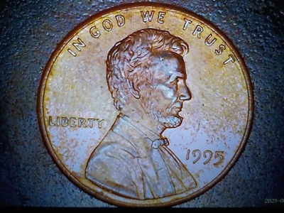 1995 NMM LINCOLN MEM. CENT W/ REV DIE BREAK FROM RIM THRU BLDG. CIRC. - Image 1 of 4