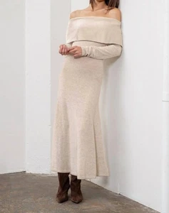 Moon River Schulterfreies Pullover Midikleid Größe L - Bild 1 von 5