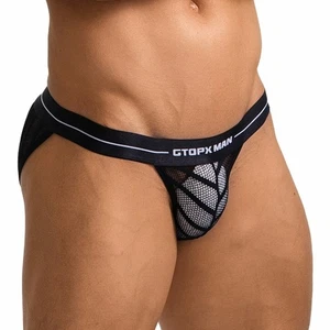 Slip uomo intimo rete seta ghiaccio sexy trasparente vita bassa marsupio mutande - Foto 1 di 7