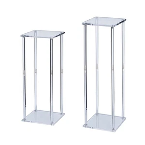 Acrylic Vase Wedding Centerpieces Flowers Geometric Vases Rectangular Tall - Picture 1 of 15