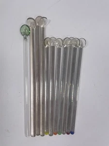 Vintage Blown Glass Swizzle Sticks / Spoons / Set of 11 - Picture 1 of 4