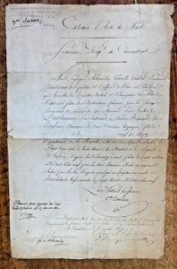 1809 GENERAL D'HAUGERANVILLE TODESURKUNDE EINES KÜRASSIERS SCHLACHT VON ESSLING - Bild 1 von 2