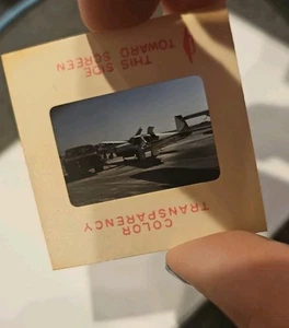 #DT diapositiva 35 mm - vintage - da collezione - foto - aereo prop asfalto - Foto 1 di 1
