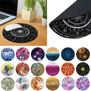 Artwork Round Gaming Mouse Mat Pad Non-Slip Circle Mousepad For Computer Laptop - Picture 1 of 212
