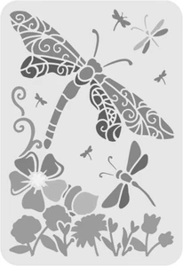 7"x10" Clear Plastic Stencil - Dragonfly (MC274) - Picture 1 of 2