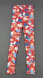 L/XL Lularoe Kids Leggings Halloween Spooky Ghost Red Pants Stripe L XL 8-14 - Picture 1 of 5