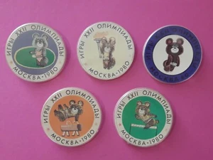Moscow 1980 Olympics. Collection badges 5 pieces # 6. USSR Soviet Union Original - Picture 1 of 12