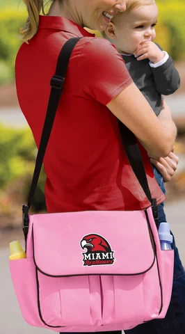 Miami RedHawks Diaper Bag TOP MIAMI UNIVERSITY BABY SHOWER GIFT IDEA! DAD or Mom Cover