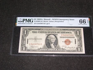 1934A $1 PMG 66 EPQ Hawaii Federal Reserve Note Fr# 2300 World War II Emergency - Picture 1 of 6