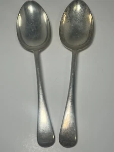 2x GRANDI CUCCHIAI DA PORTATA PIATTO ARGENTO DIXON A1 EPNS VECCHIO MODELLO INGLESE INGHILTERRA - Foto 1 di 5