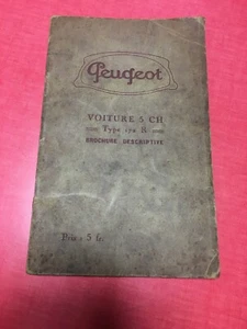 Peugeot Coche 5CH Tipo 127R Folleto Descriptivo 127 R Documento RARO - Imagen 1 de 12