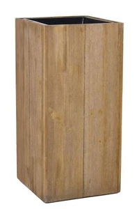 Pflanzkübel Blumenkübel Säule Pflanzsäule Holz BLOCK 70 cm hoch Braun - Bild 1 von 7