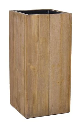 Pflanzkübel Blumenkübel Säule Pflanzsäule Holz BLOCK 70 cm hoch Braun - Bild 1 von 4