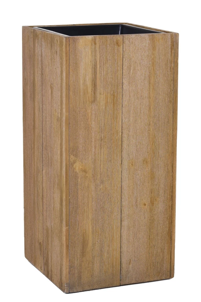 Pflanzkübel Blumenkübel Säule Pflanzsäule Holz BLOCK 70 cm hoch Braun - Bild 1 von 4