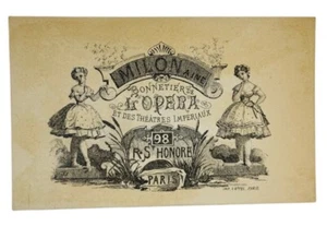 ANTIQUE VICTORIAN THEATRE TICKET FRENCH OPERA, PARIS, 1890 - Picture 1 of 3