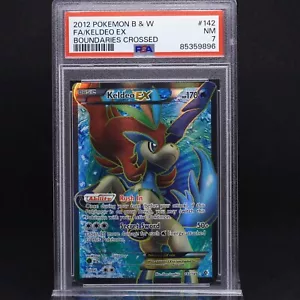PSA 7 Keldeo EX 142/149 Black White Boundaries Crossed Full Art Rare Pokemon TCG - Picture 1 of 3