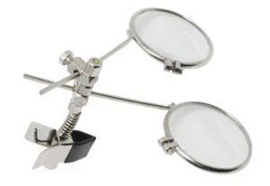 Double Glass Loupe 5.5X Jewelry Clip-On Stone Diamond Inspection Watch Tool - Picture 1 of 2