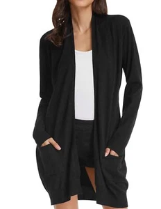 GRACE KARIN Cardigan Sweaters for Women Long Sleeve Open Front Plus Size - Picture 1 of 9