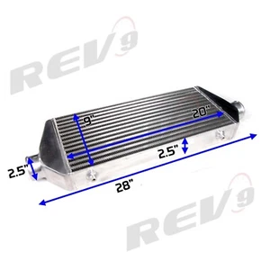 REV9 UNIVERSAL TYPE L TURBO INTERCOOLER FMIC 28X9X2.5 200-400HP+ 2.5" INLET /OUT - Picture 1 of 7