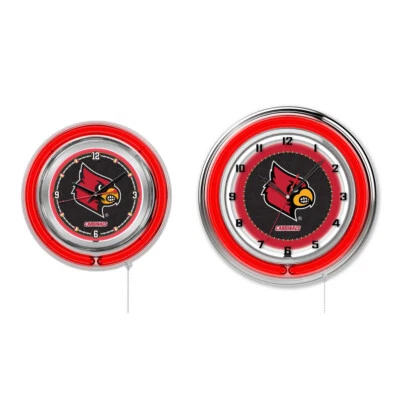 NCAA - Louisville Double Neon Ring, Logo Clock College Team Logo - Image 1 of 3