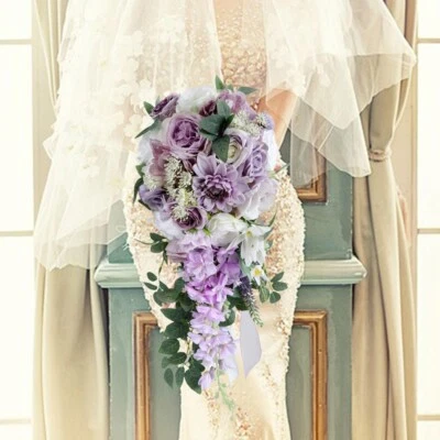 Beautiful Silk Wedding Toss Bouquet for Bride - Artificial Flowers Bouquet - Image 1 of 4