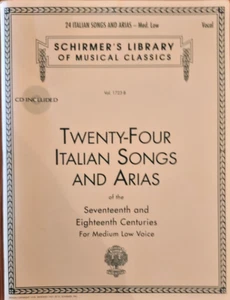 Schirmer's Library of Musical Classics 24 Italian Songs and Arias - Med. Low - Picture 1 of 6