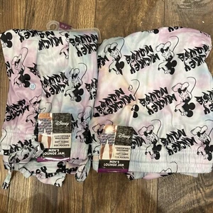 2x Disney Mickey Mouse Men's Sleep Shorts Pajama Pockets Soft Size 2XL XXL 44-46 - Picture 1 of 3
