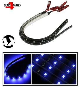 4 X 30CM 11" 15LED 3528SMD Azul Flexible DRL Strip Luz Impermeable Coche Deco - Imagen 1 de 5