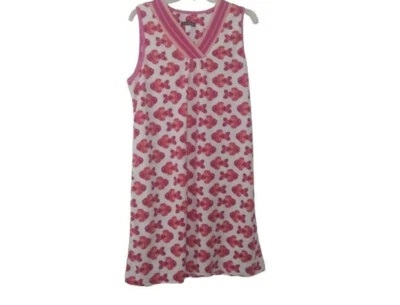 Vestido de Noche Stan Herman Rosa Crema Terry Estampado Pez Talla L Foto 1 de 4