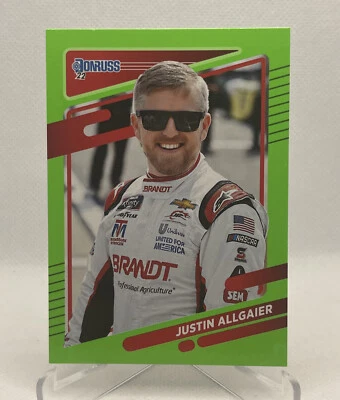 2022 Donruss Lime Green #103 Justin Allgaier - Image 1 of 2