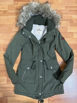 Parka HOLLISTER Junior Mujer’s Sherpa Forrada Verde Talla XXS Foto 1 de 4