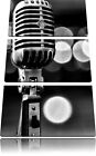 Altes Retro Mikrofon 3-Teiler Leinwandbild Wanddeko Kunstdruck