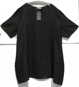 NWT Bryn Walker BLACK Mid Weight Linen AUGUST TUNIC DRESS 36" Long 1X - Picture 1 of 2