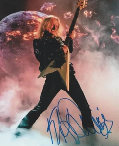 K.K. KK Downing Autographed 8x10 Judas Priest Guitar Free Shipping MU633 - Picture 1 of 1