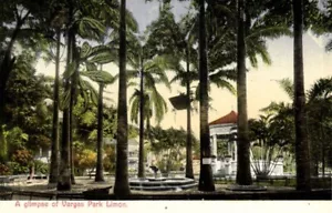 Postal Wimmer Costa Rica, C.A., Glimpse of Vargas Park, Bandstand (1910s) - Imagen 1 de 2