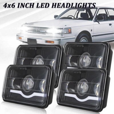 Faros LED de haz alto-bajo DRL DOT para Pontiac Grand Prix 1976-1987 4 piezas 4x6"" Foto 1 de 4