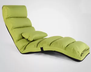 Varossa Chaise Lounge Recliner Chair Sofa Bed (Lime) - Picture 1 of 10