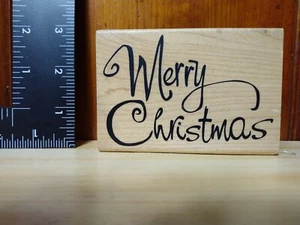 Sello de goma Inkadinkado arte palabra feliz Navidad 93167X...... 8xx - Imagen 1 de 4